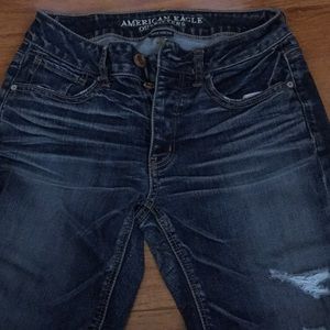 AE Super stretch boyfriend distress jeans